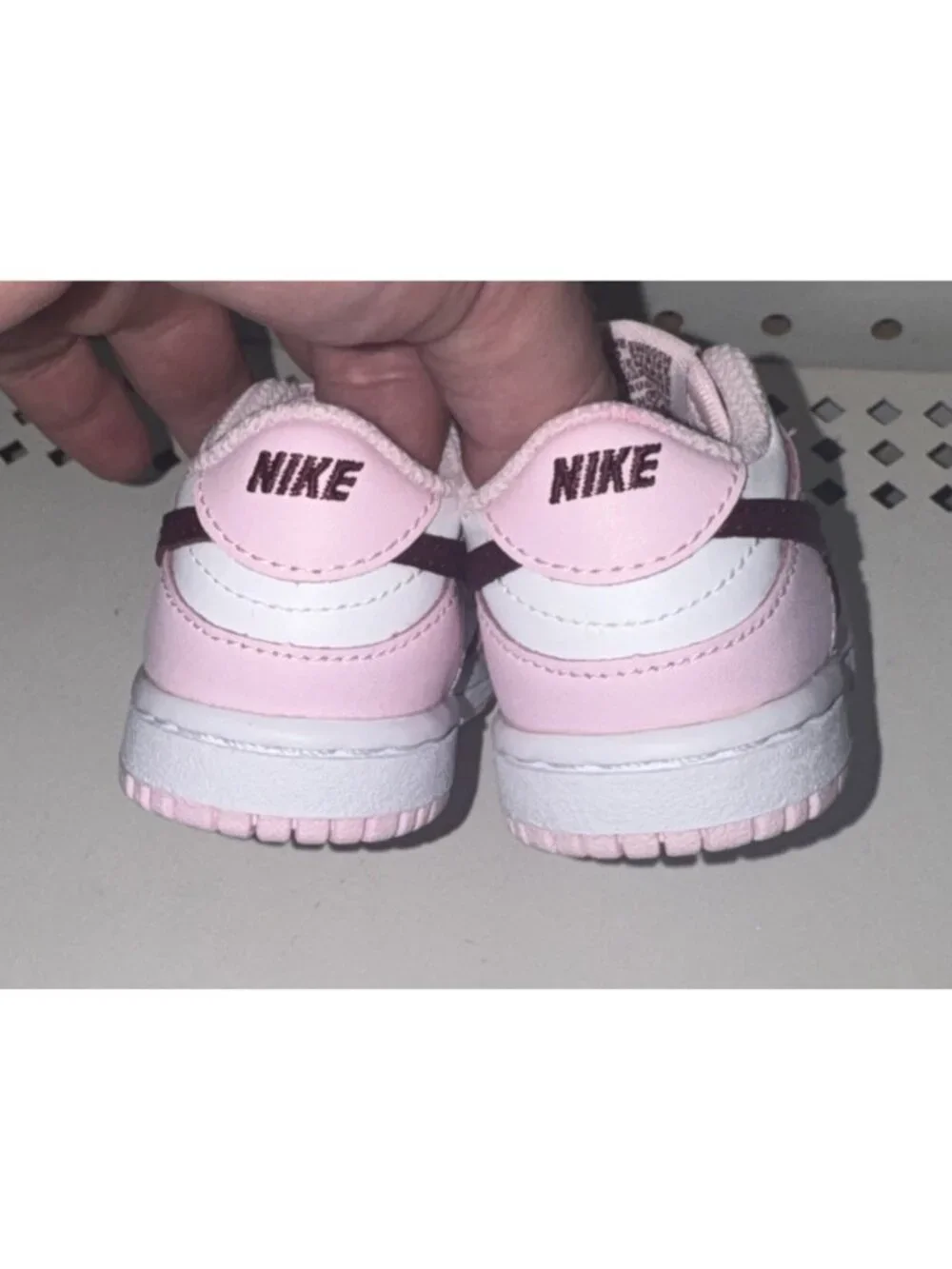 Nike Dunk Low TD Valentine's Day Girls Baby Athletic Shoes Size 2C Pink White